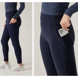 Athleta Altitude Stash polartec powerstretch leggings, black, size XL